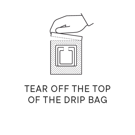1.step tear off the top of the drip bag