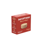 Aeropress micro-filters packaging on a white background