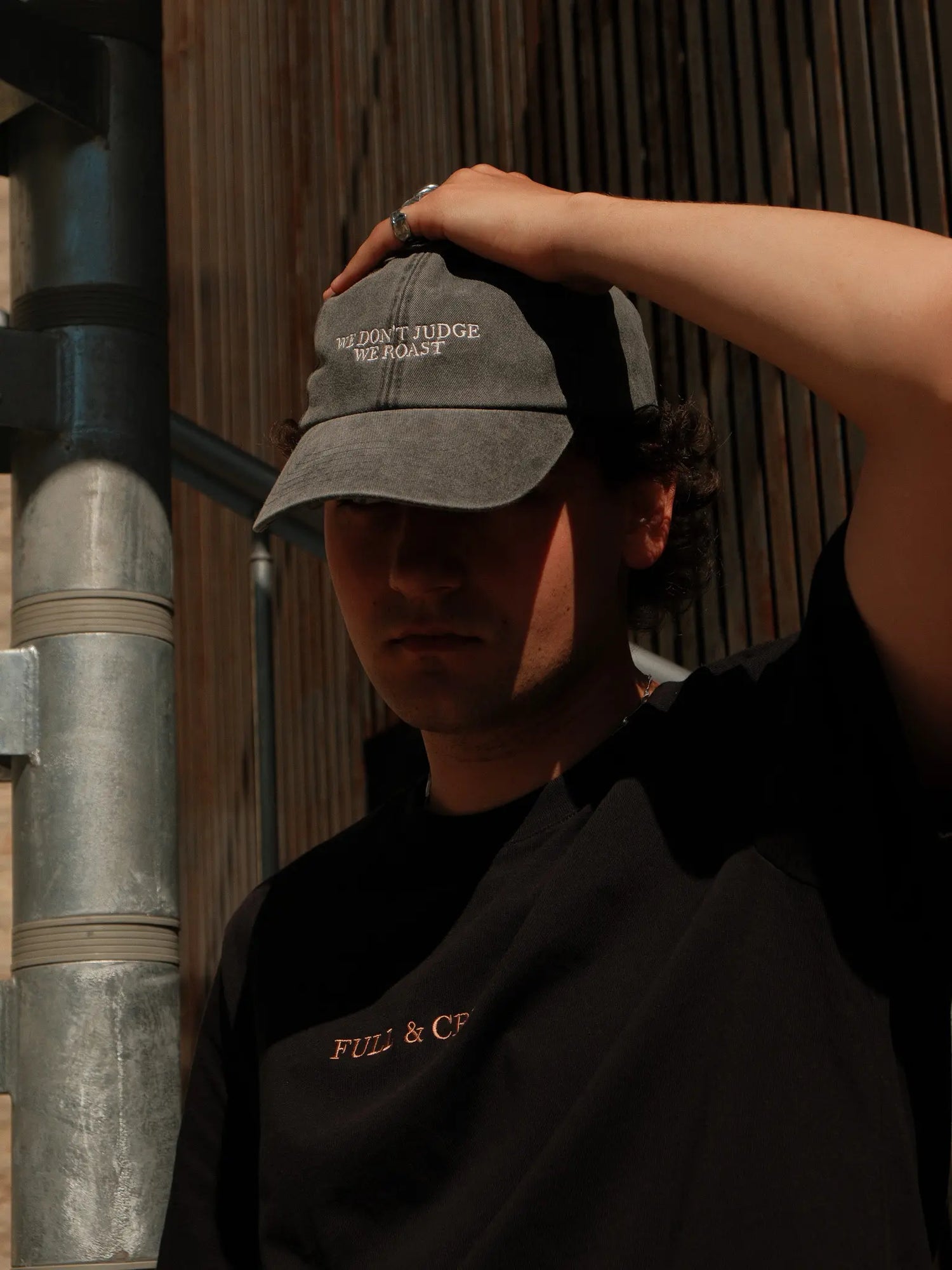HAT - WE DON'T JUDGE, WE ROAST - GREY