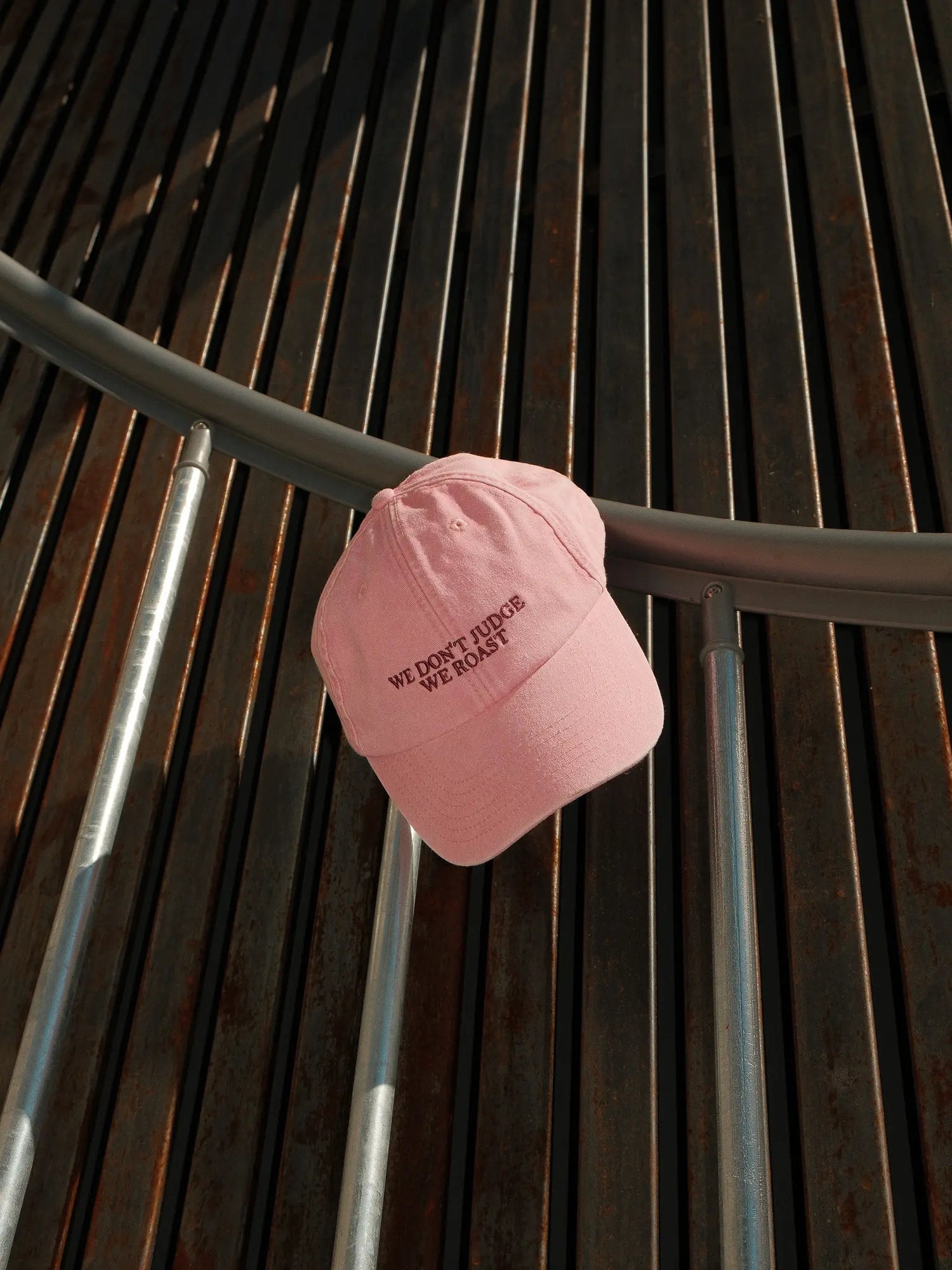 HAT - WE DON'T JUDGE, WE ROAST - PINK