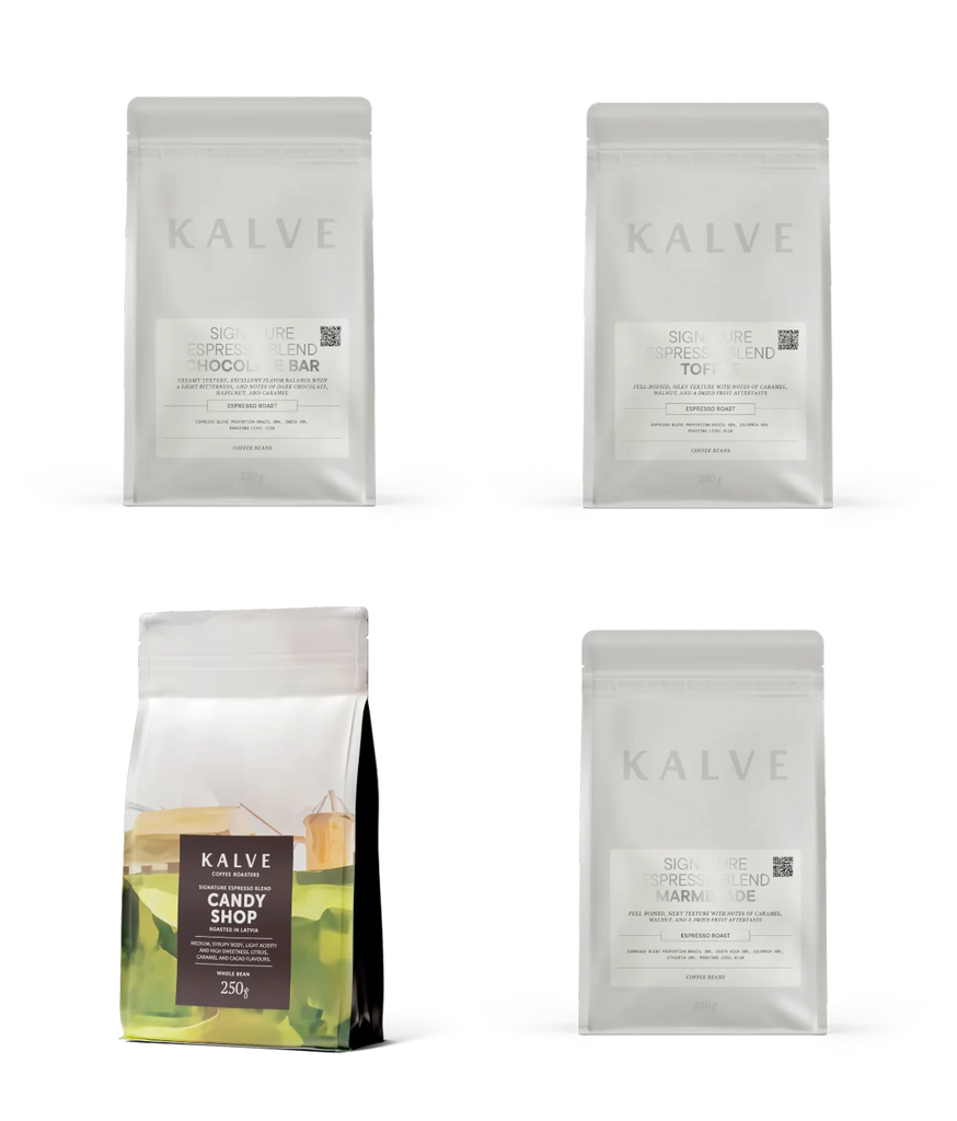 KALVE Coffee 250g espresso experience bundle consisting of chocolate bar, toffee, candy shop, marmalade blends