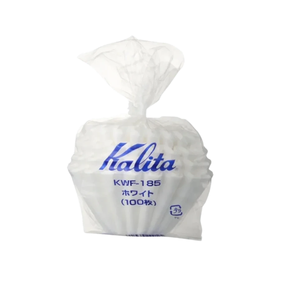 White coffee filter with 'Kalita' branding on a white background