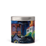 Tin of Dzo Espresso Coffee Beans with artistic label on a white background