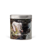 Coffee tin with artistic design and 'Kalve' branding on a white background