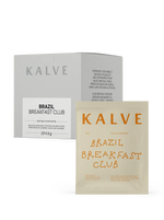 Kalve Brazil Breakfast Club coffee packaging on a white background