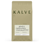 Coffee bean bag with 'KALVE' branding on a white background