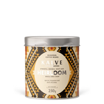 KALVE coffee canister with decorative label on a white background
