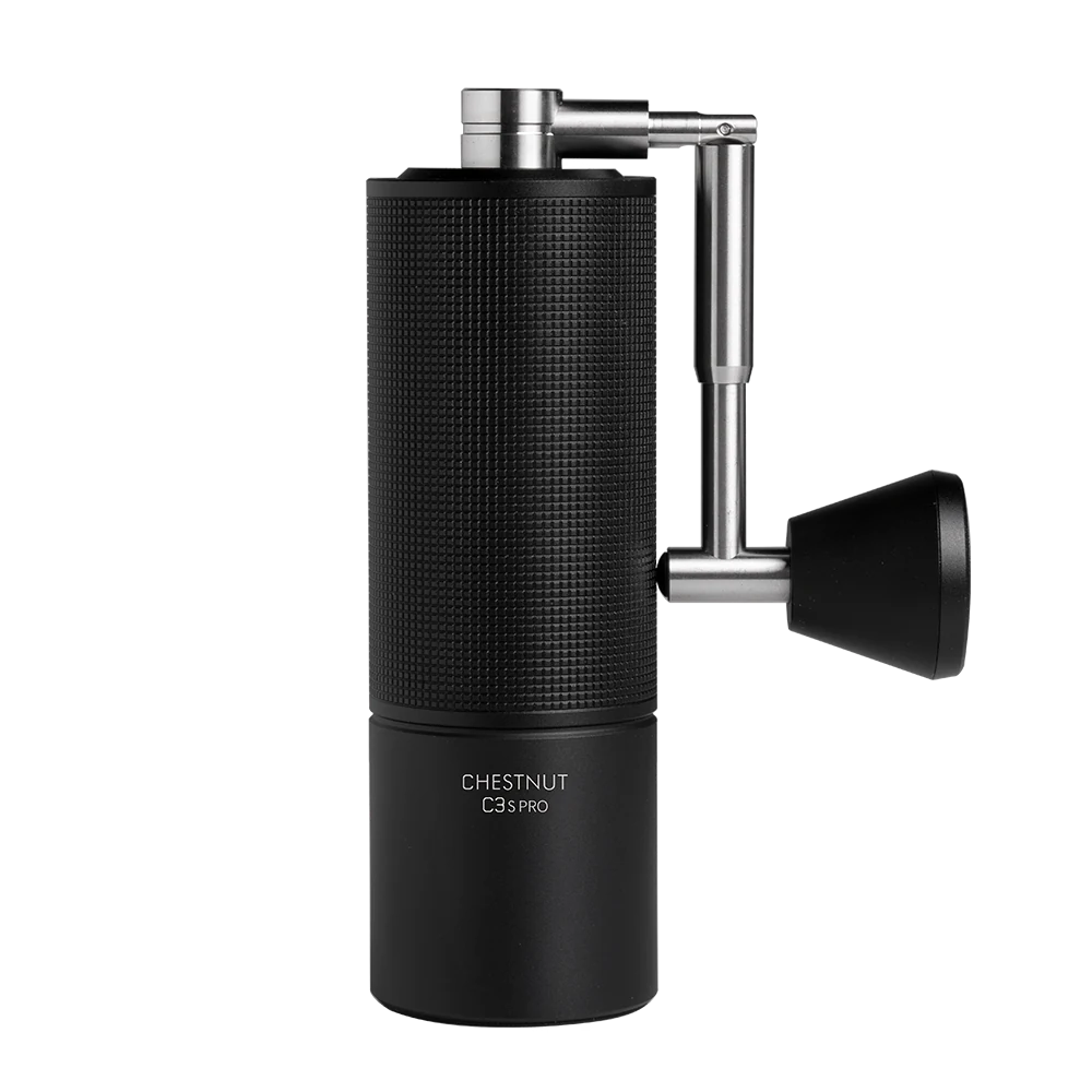 Timemore C3S Pro Black coffee grinder with metallic foldable handle 