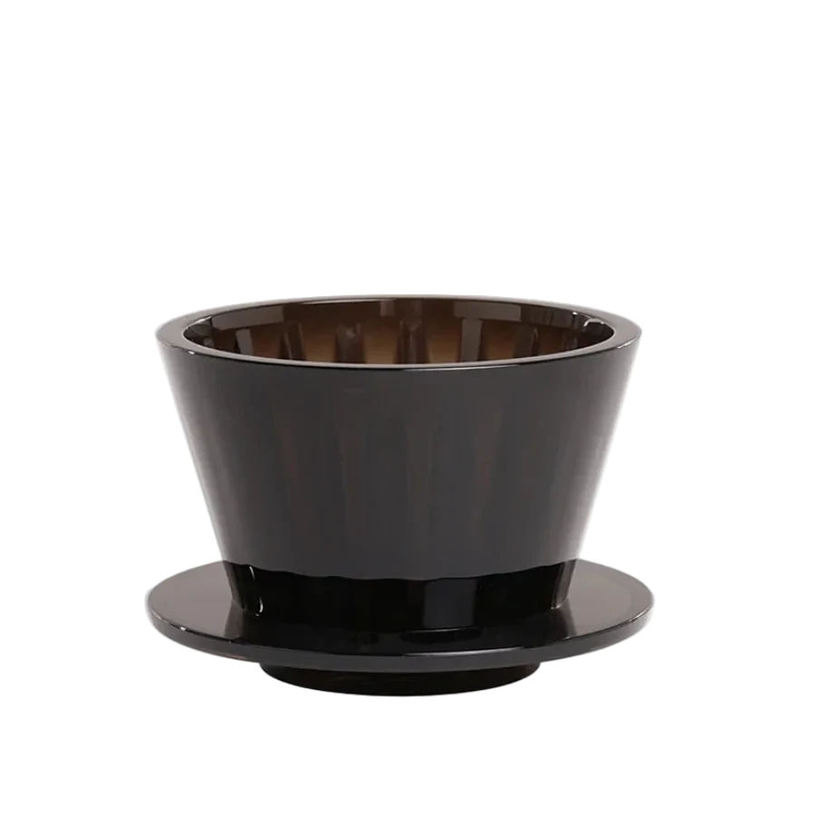 flat bed coffee dripper on a white background