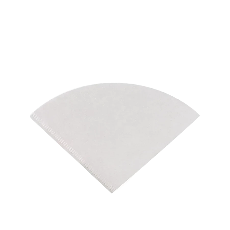 White coffee filter on a white background