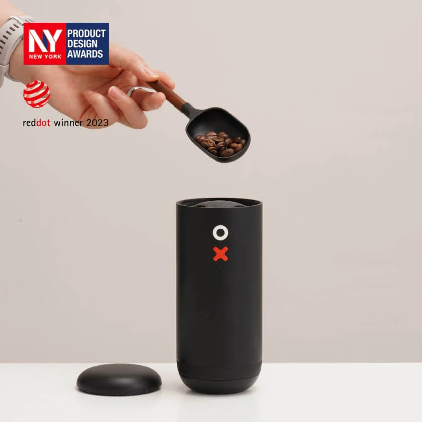 Nutti ox coffee grinder on a coffee table
